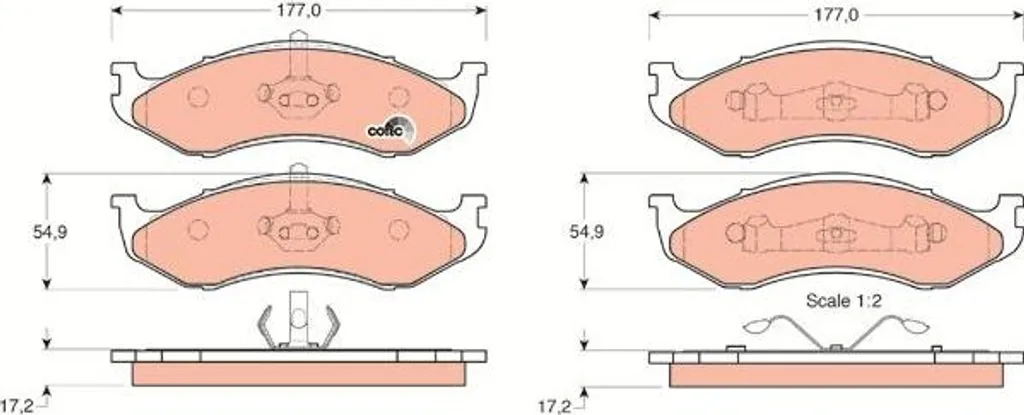 Plaquettes de frein pour Jeep Cherokee et Wrangler TRW GDB1153 Sécurité
