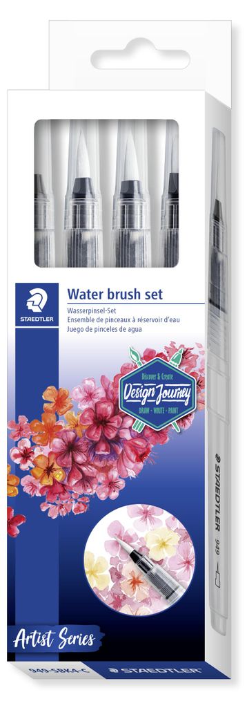 STAEDTLER 949 Wasserpinsel Blisterkarte mit 4 Pinseln (rund Produktbild 