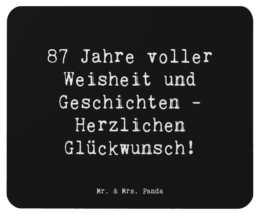 Mr. & Mrs. Panda Mauspad Spruch 87. Geburtstag Weisheit - Schwarz - Geschenk, Alter, herzliche Glückwünsche, Geburtstagswünsche 87 Jahre, Mousep...