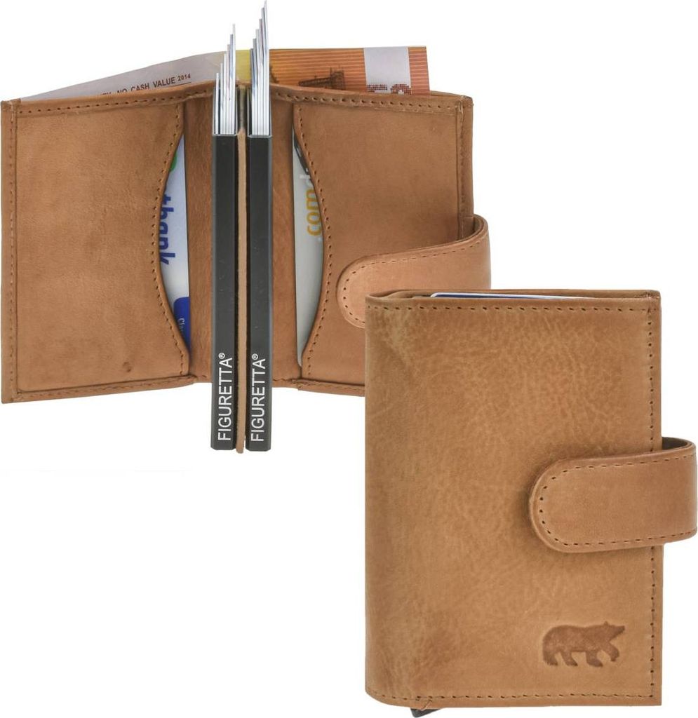 Bear Design Karten Portemonnaie Leder 8x10cm für 12 Karten Produktbild 