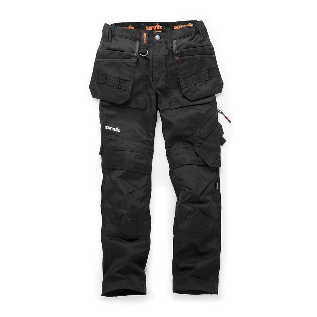 Scruffs - Damen Arbeitshose mit Holstertaschen „Trade Flex”, schwarz Größe 36 regulär