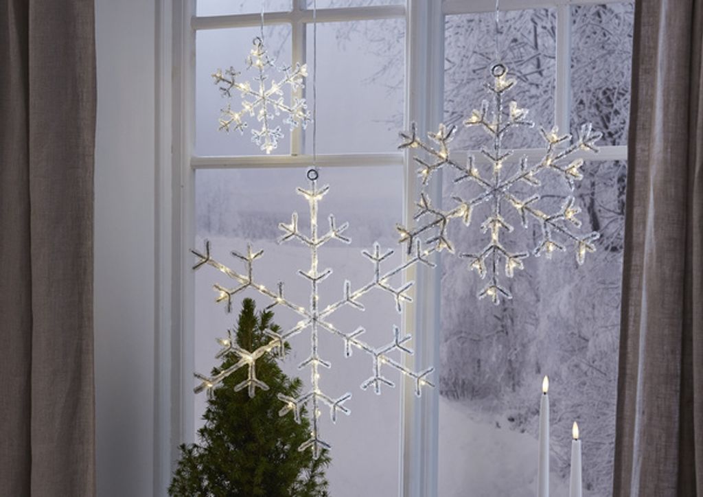 Śnieżynka wisząca biała ciepła Led ICY 16 cm na baterie Zdjęcie produktu 6