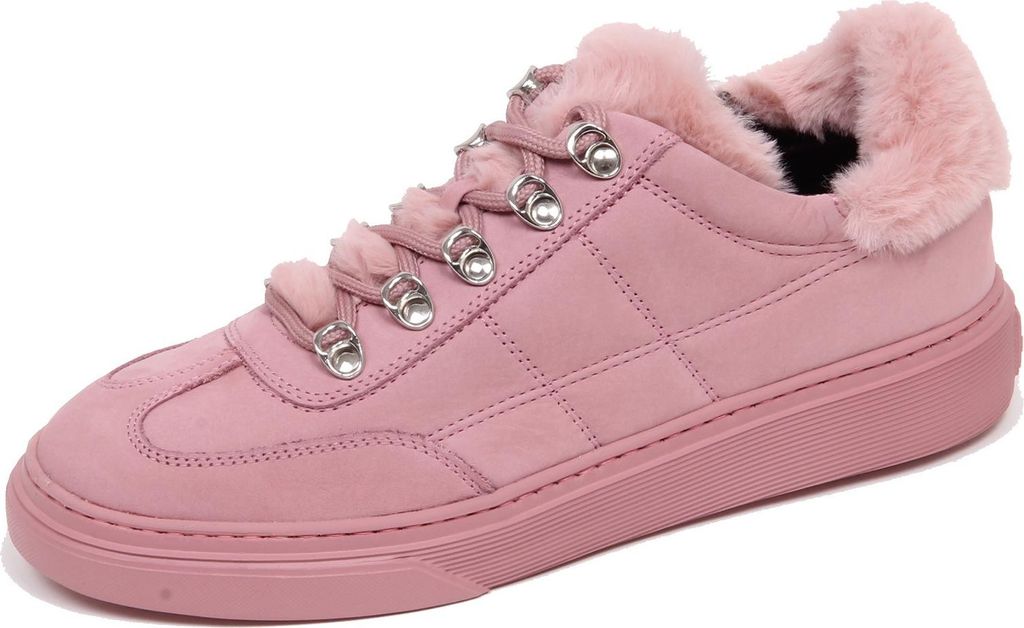 F7110 Sneaker donna rosa HOGAN H365 Leder/Eco Pelz Innenschuh Frau