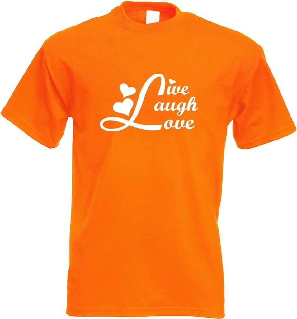Kiwistar - T-Shirt - orange - live Laugh Love Motiv Bedruckt Funshirt Design Print - mit Motiv Bedruckt - Funshirt Design - Sport - Freizeit - Herr...