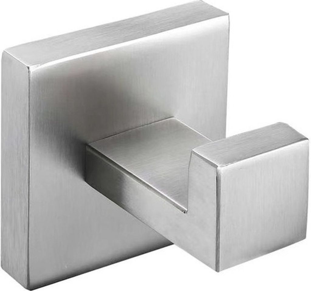 Delvant SQUARE Einzelhaken, Handtuchhaken, Wandhaken Türhaken Badezimmerhaken, Starke Haken Silber