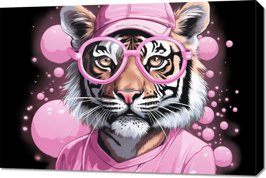 Quadro Tigre in Abiti Umani 90x60 | Poster Artistico su Tela Moderno