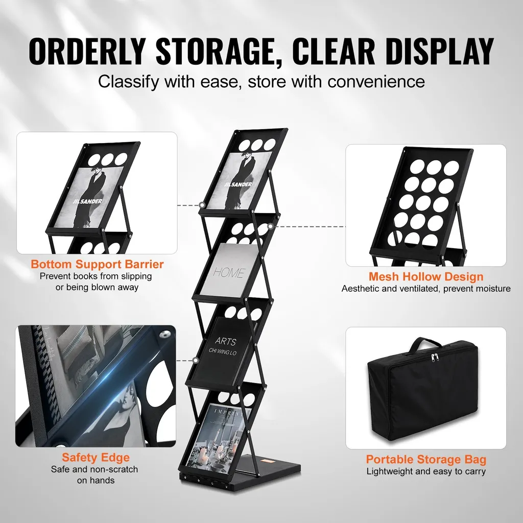 Présentoir mobile pliable 4 compartiments pour foires et expositions - 4