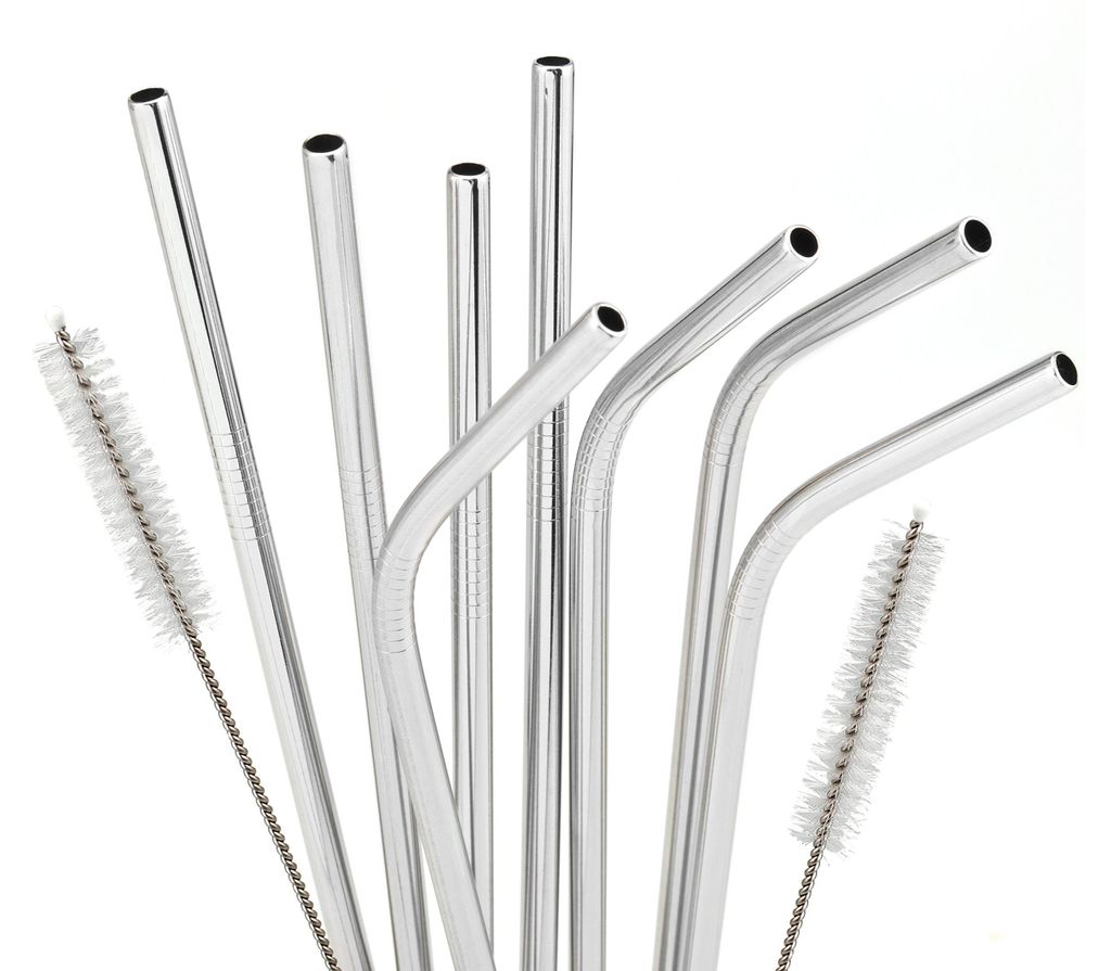 Pailles à boire en acier inoxydable Bremermann, lot de 8, Image du produit 