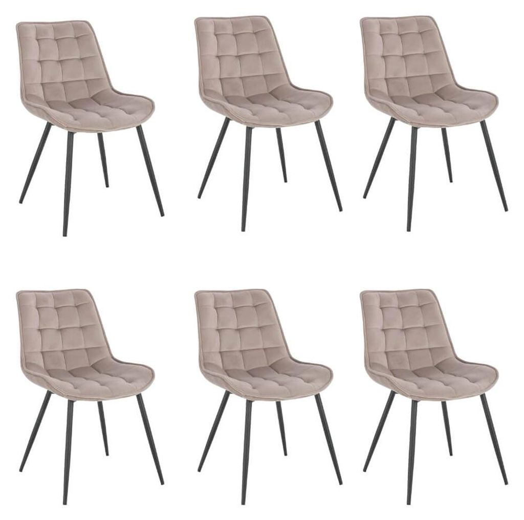 HOME DELUXE - Polsterstuhl IKALO 6er Set - Farbe: Hellbraun Produktbild 