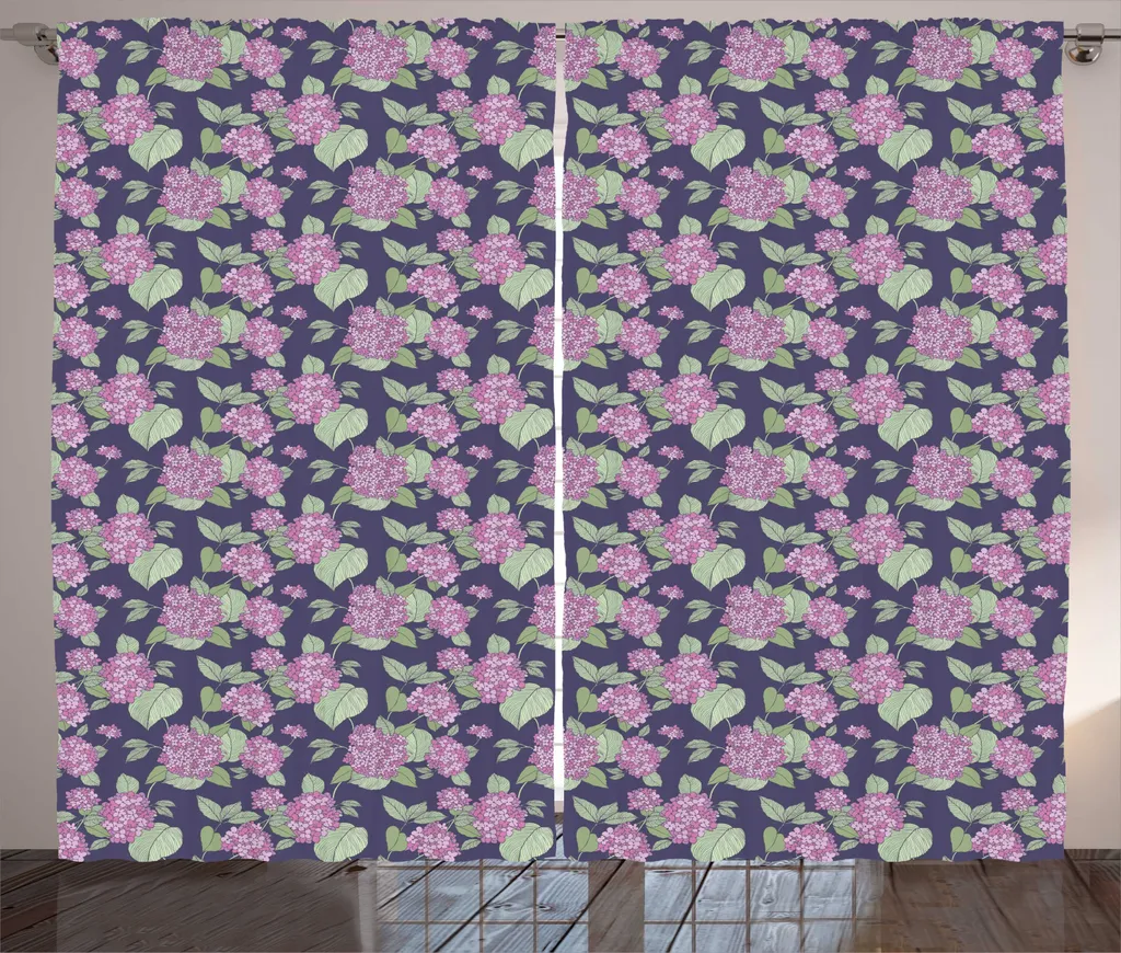 Rideaux Universels Salon à Motif Jardin de Fleurs Violettes 280x225 cm
