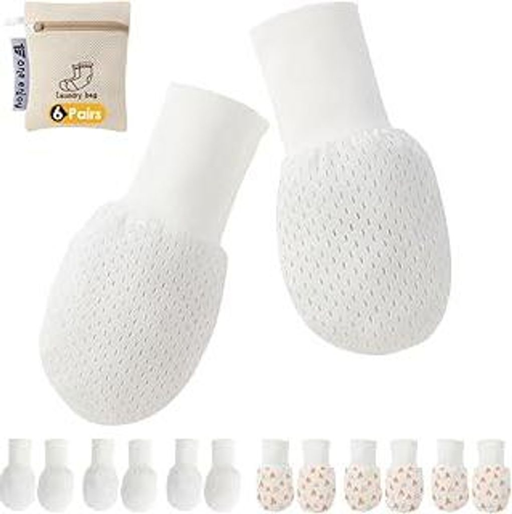 6 Paare Fäustlinge Baby No Scratch Fäustlinge Handschuhe Babyhandschuhe Keine Kratzhandschuhe für 6-12 Monate