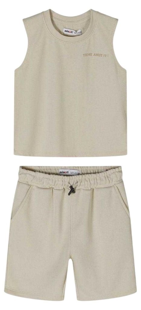 Minoti - T-Shirt und Shorts für Jungen, Ärmellos MN767 (128) (Grau)