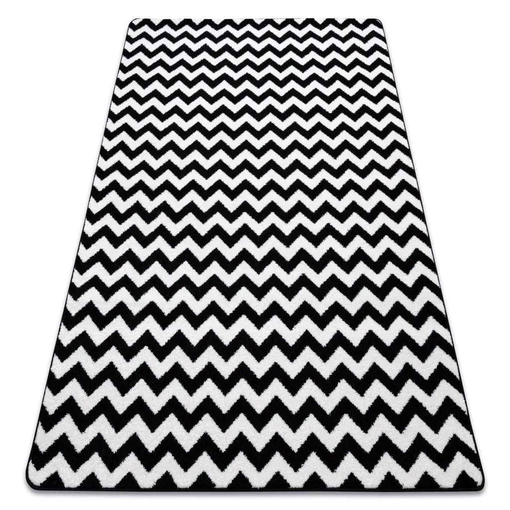 Tapis chic crème à motif zigzag blanc 240x330 cm haute résistance