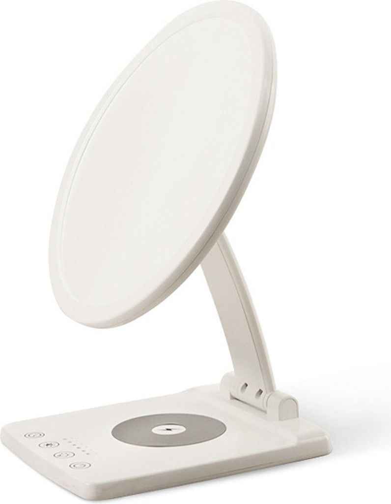 Tageslichtlampe Lichttherapielampe mit Kabellosem Ladegerät Sonnenlicht Lampe Drehbar, Stimmungslicht mit 6 Timern und Dimmbar Touch Schalter