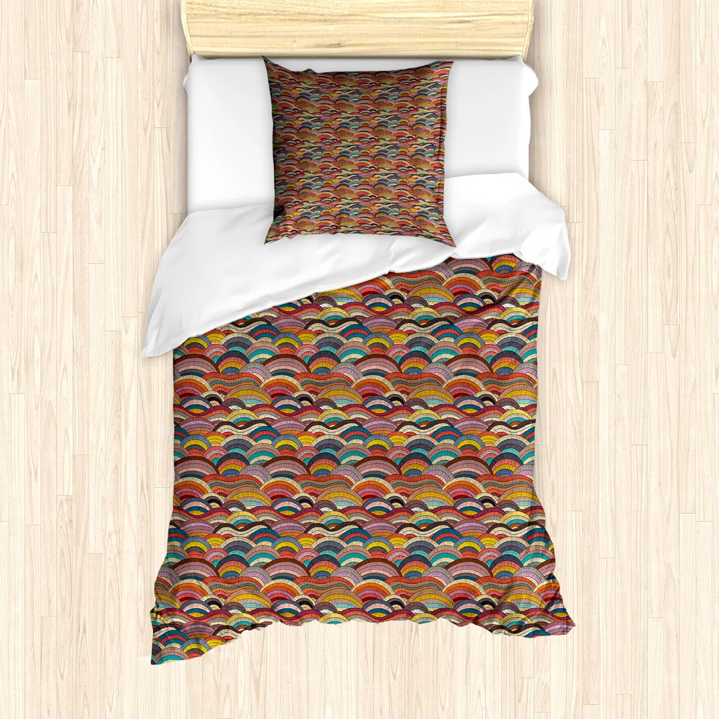 Set Letto Singolo ABAKUHAUS Mosaico Geometria Astratta 135x200