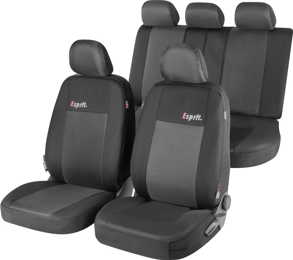 WALSER Auto-Sitzbezug Komplettset Esprit mit Reißverschluss, ZIPP-IT Premium Auto-Schonbezüge für Normalsitze, 2 Vordersitzbezüge, 1 Rücksitzb...