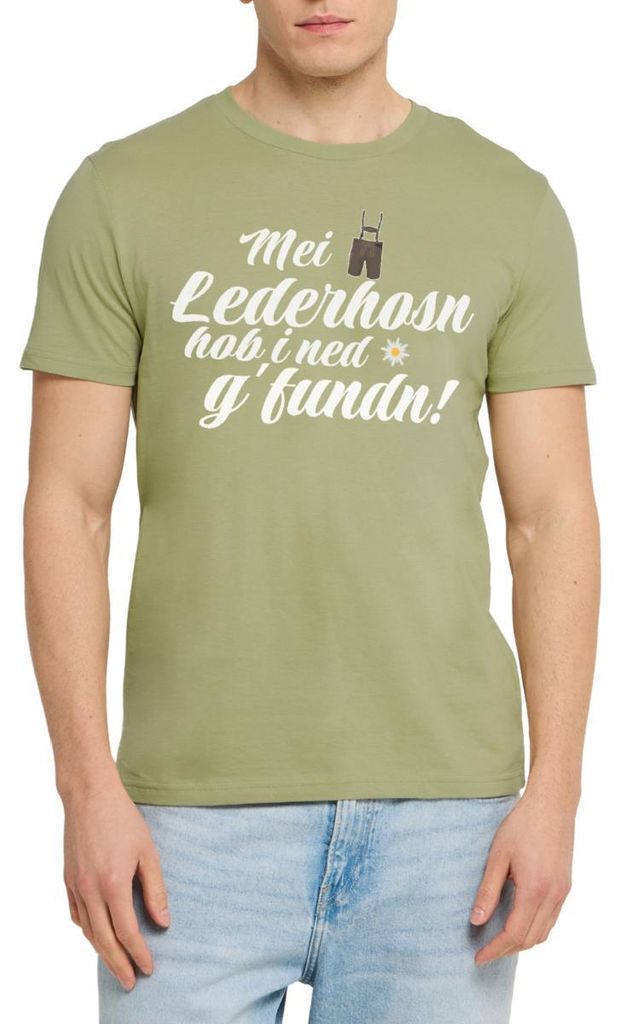 Spreadshirt Bayern Lederhose Ersatz Volksfest Trachtenshirt Uni Bio T-Shirt, XS, Nebelgrün