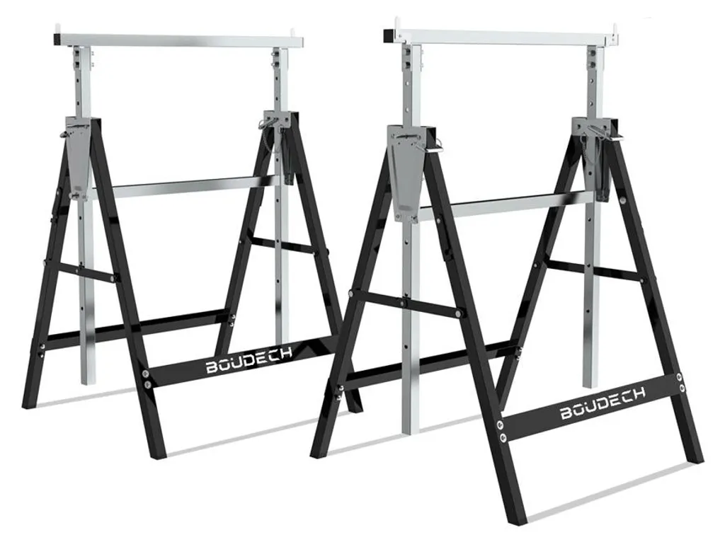 Lot de 2 tréteaux télescopiques pliables 300 kg - Support de coupe acier