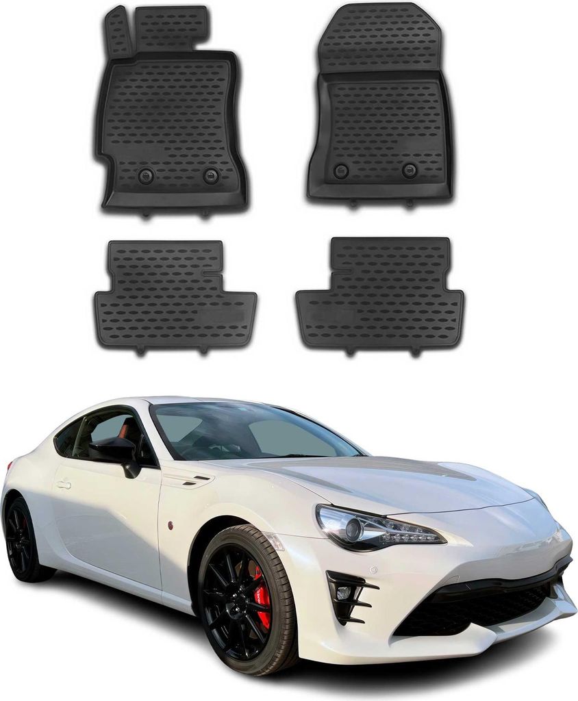OMAC Gummimatten Fußmatten für Toyota GT 86 2012-2021 TPE Automatten Schwarz 4x