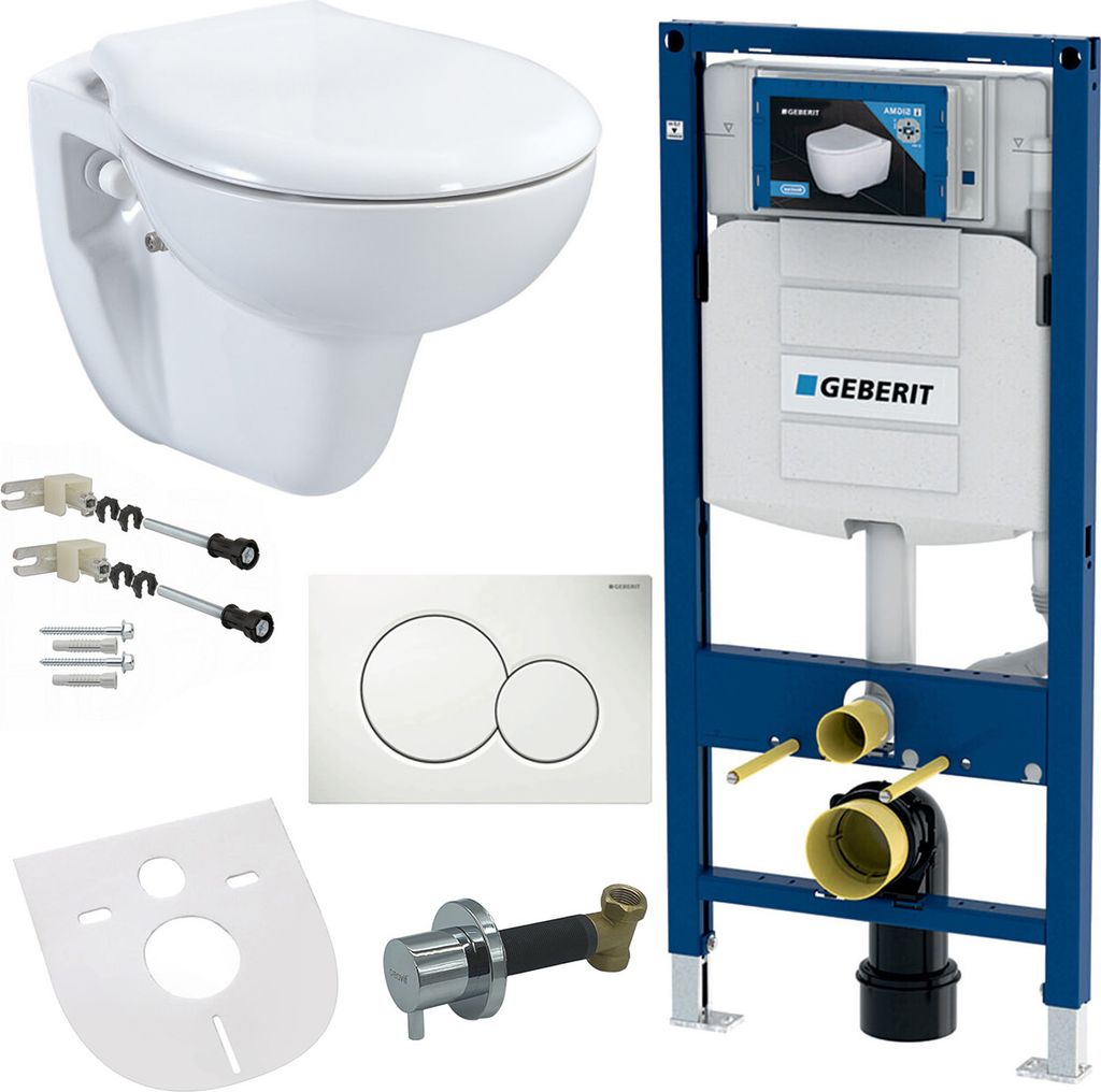 Geberit Taharet Bidet Wand Hänge WC Weiß Vorwandelement Betätigungsplatte Softclose Deckel AC90L