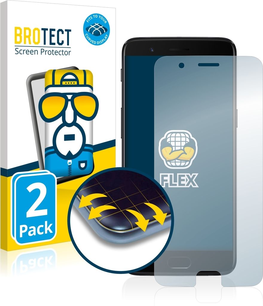 2x BROTECT Fullscreen Schutzfolie für OnePlus 5 Displayschutz Folie Fullcover Klar Transparent