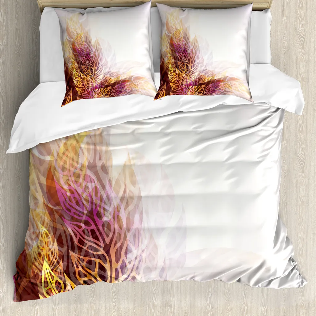 Set Copripiumino ABAKUHAUS 200x200cm Moderno Antiacaro Giallo Viola