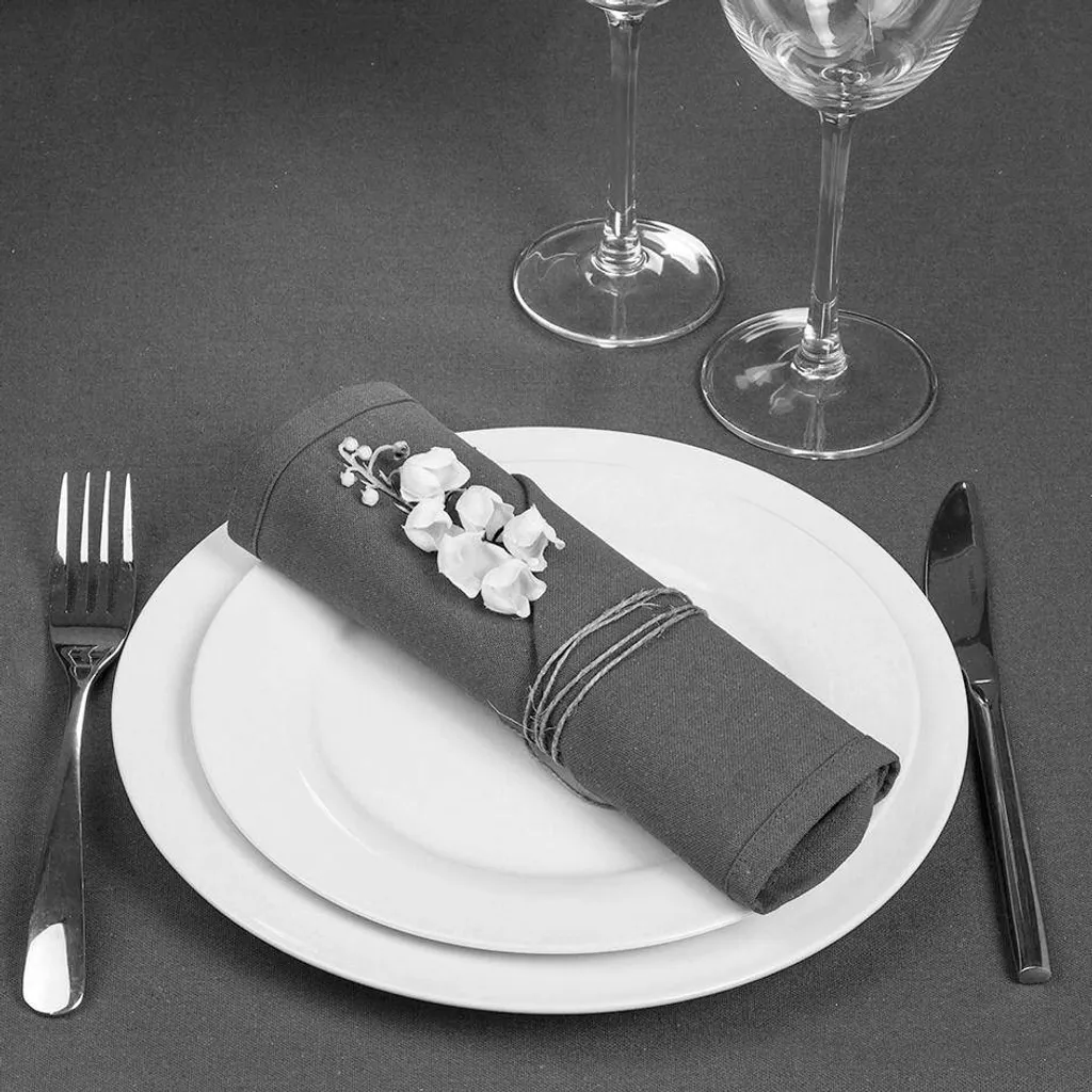 Serviettes de table coton lavables et résistantes décor de vaisselle - 4