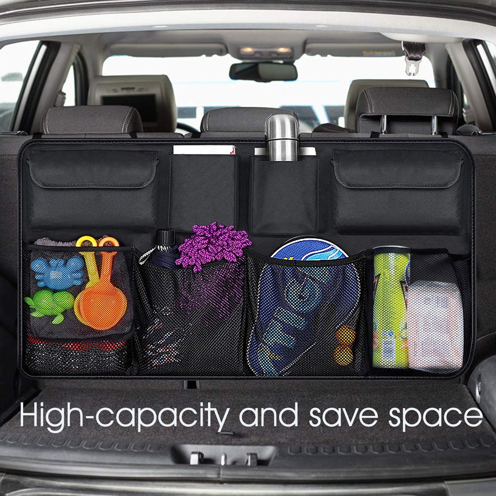 Kofferraum Organizer mit Klett Auto Aufbewahrungstasche Rücksitz Organize netz 