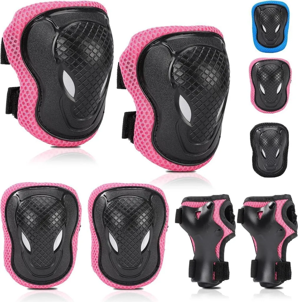 Pack Protections Roller Enfant Rose avec Coudières et Genouillères Set