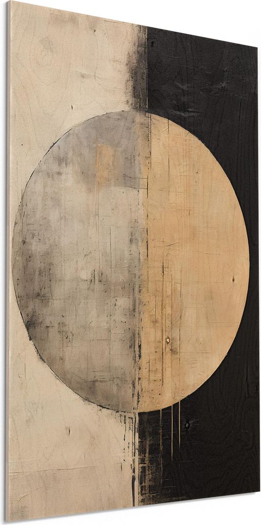 DEQORI Holzbild 40x60 cm 'Kreis der Gegensätze' Bild auf Holz Wandbild Kunstdruck