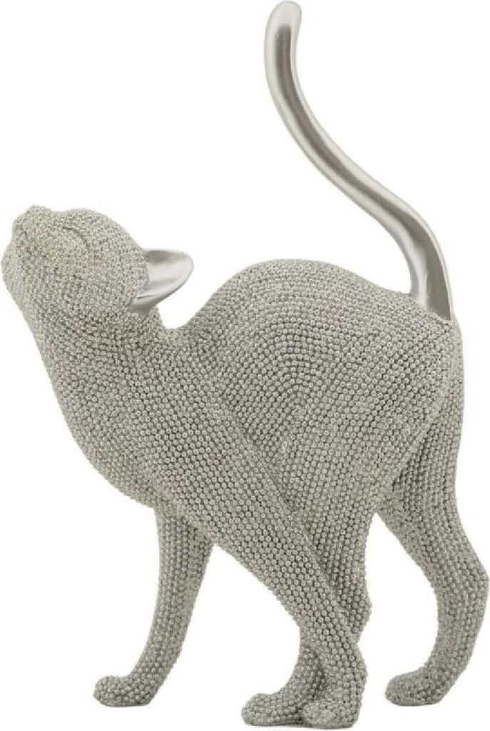 Mauro Ferretti Dekorationsfigur „Sparky“ (Katze), 17,5 x 9 x 26 cm, silberfarben