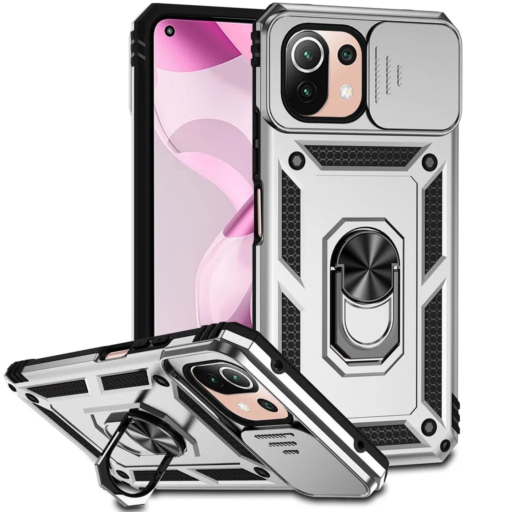 Custodia Xiaomi Mi 11 Lite 5G Rugged Argento con Protezione Fotocamera