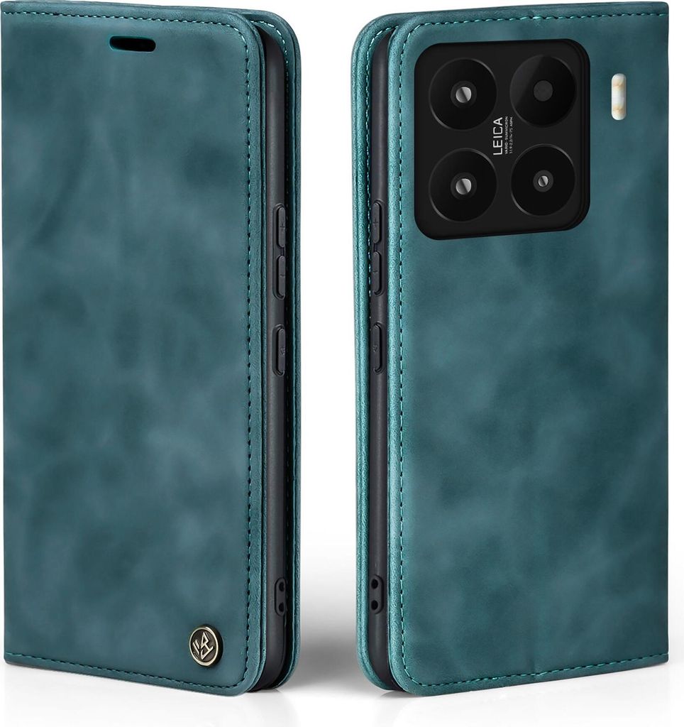 Handy Hülle für Xiaomi 15 Klapphülle Bookcase Flip Cover Handy Tasche Etui Farbe: Petrol