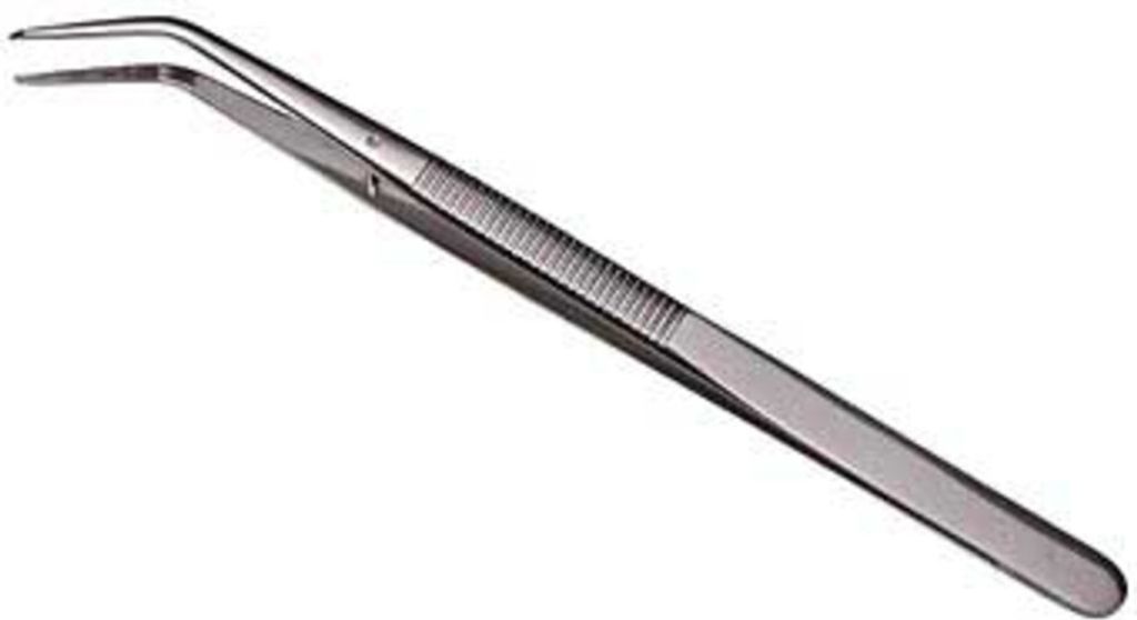 Dönges Pinzette mit Führungsstift, gebogen, spitz, 155 mm (Präzisionspinzette)