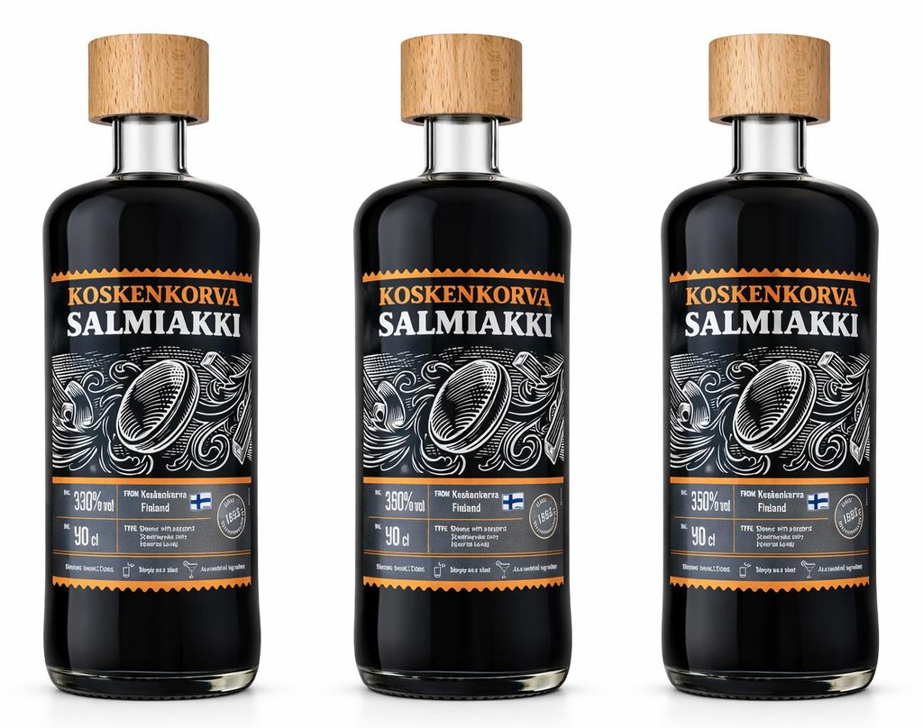 Koskenkorva Salmiakki Likör 3x 0,5L – Finnischer Likör mit Produktbild 