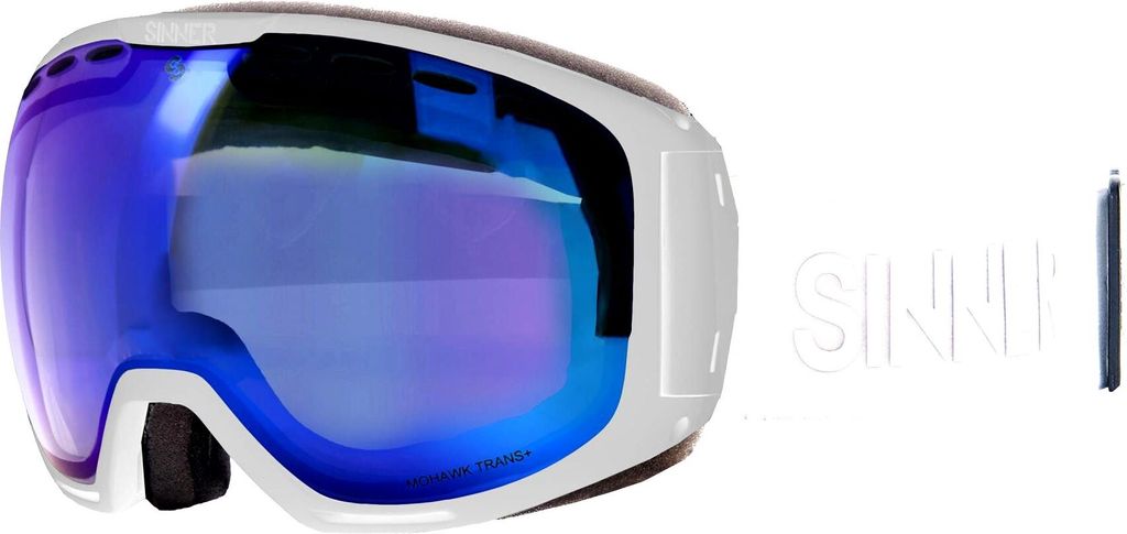 Sinner Mohawk Skibrille Weiß Double Trans+ Clear To Smoke Full Blue Oil + Vent/CAT1-3 Weiß Double Trans+ Clear To Smoke Full Blue Oil + Vent/CAT1-3
