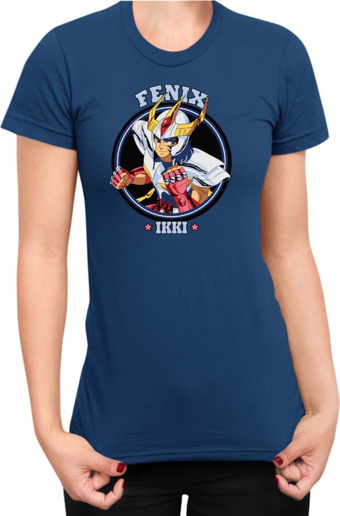 Damen T-Shirt Japan Anime Manga Saint Anime Seiya Fenix Ikki Fenix Ikki, Lady 2XL / Dunkelblau