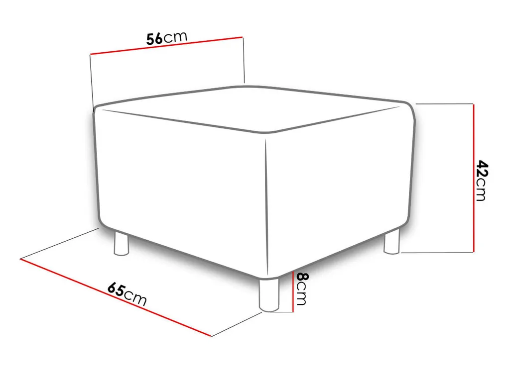 Piccolo pouf ELZA - blu - 2