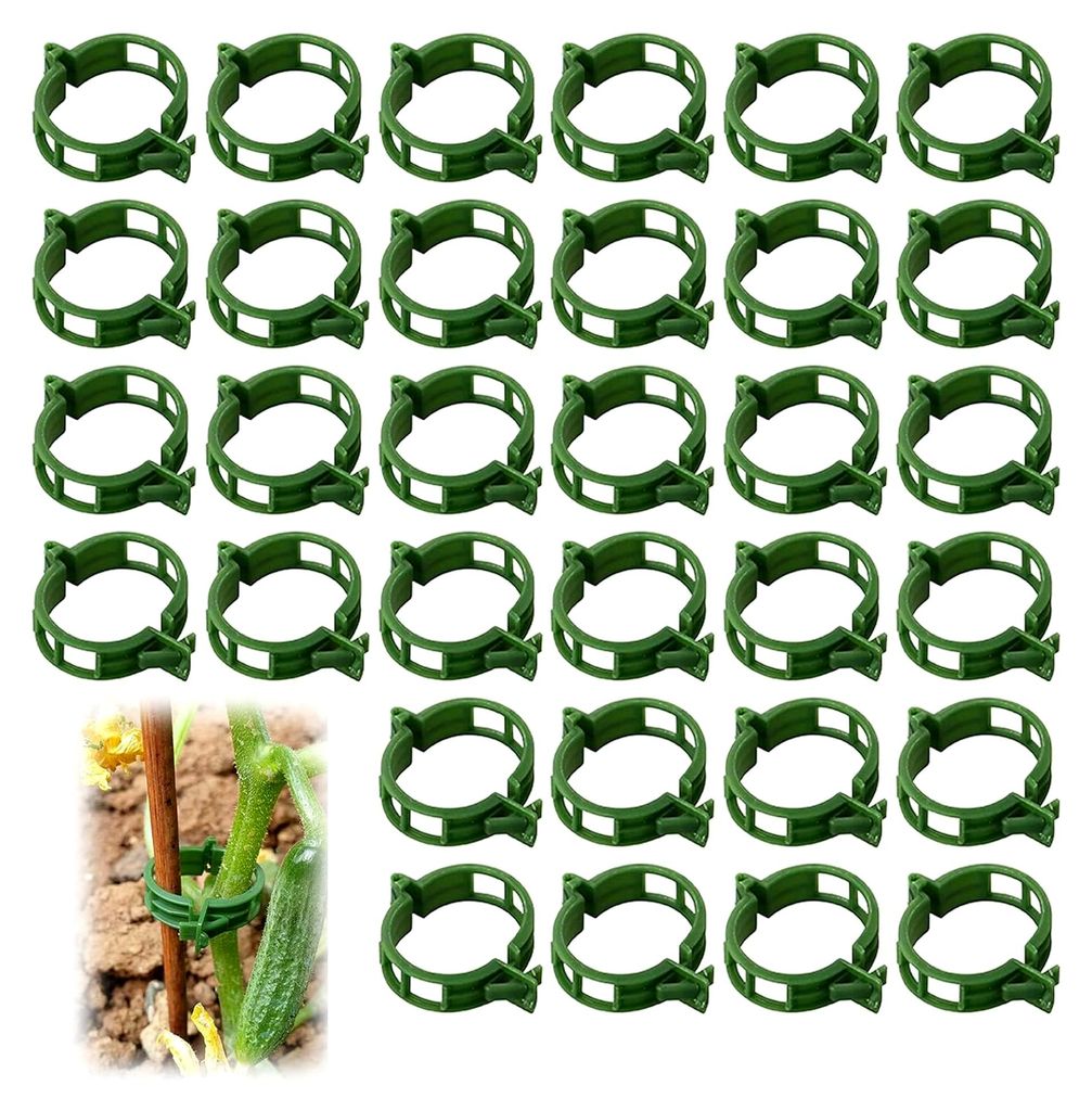 200 Stück Pflanzenclips aus Kunststoff für Tomaten, Gurken und andere Pflanzen - Grün