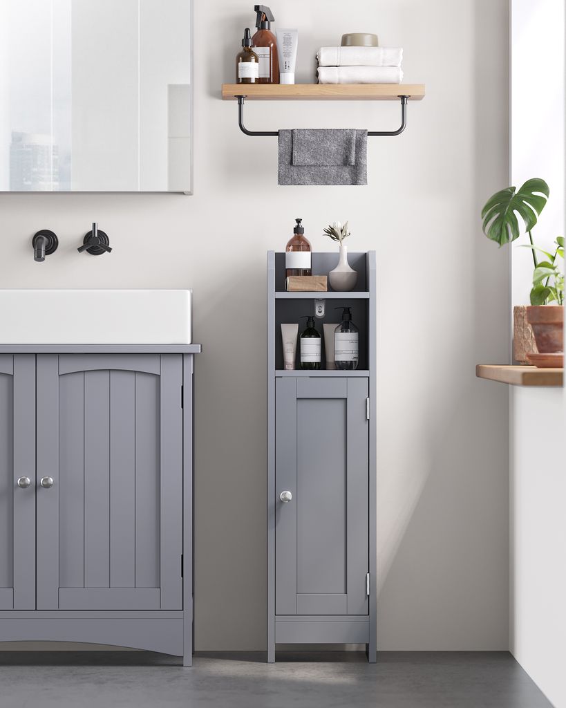 Badschrank schmal mit Tür & Regal