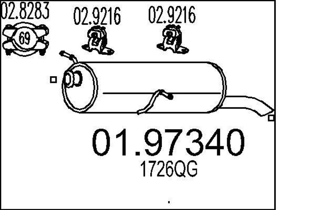 MTS 01.97340 Endschalldämpfer passend für PEUGEOT 307 Break (3E) Auspuff