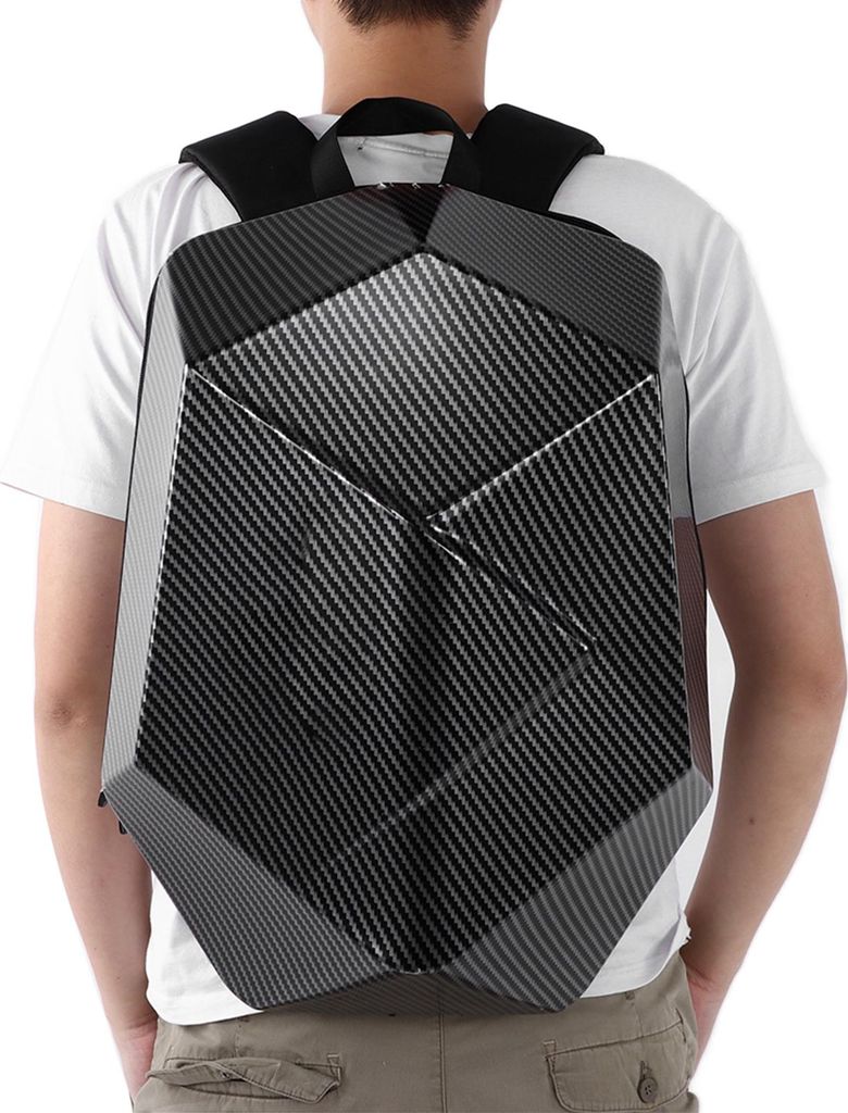 Motorrad-Rucksack, wasserdicht, Kohlefaser-Stil, ABS, erweiterbare Rücksitztasche