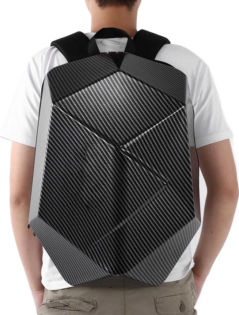 Sac arrière moto rigide en ABS noir carbone polyvalent et étanche