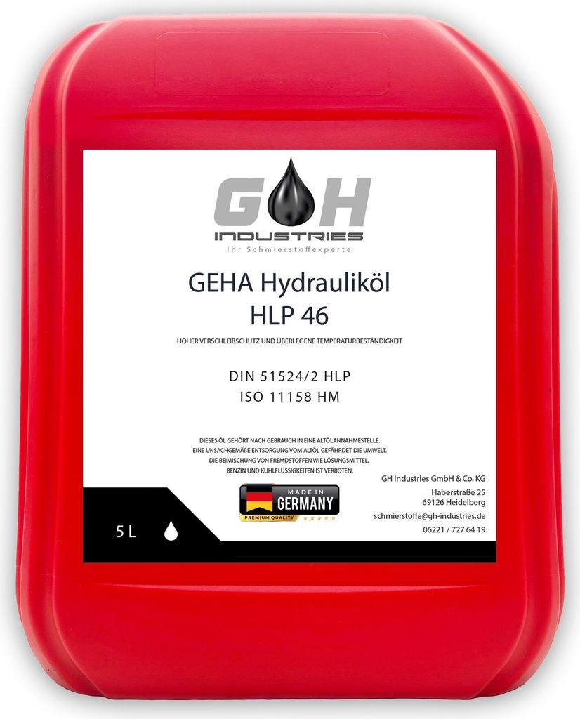 5 L Hydrauliköl HLP 46 ISO VG 46 nach DIN 51524 Teil 2 Produktbild 
