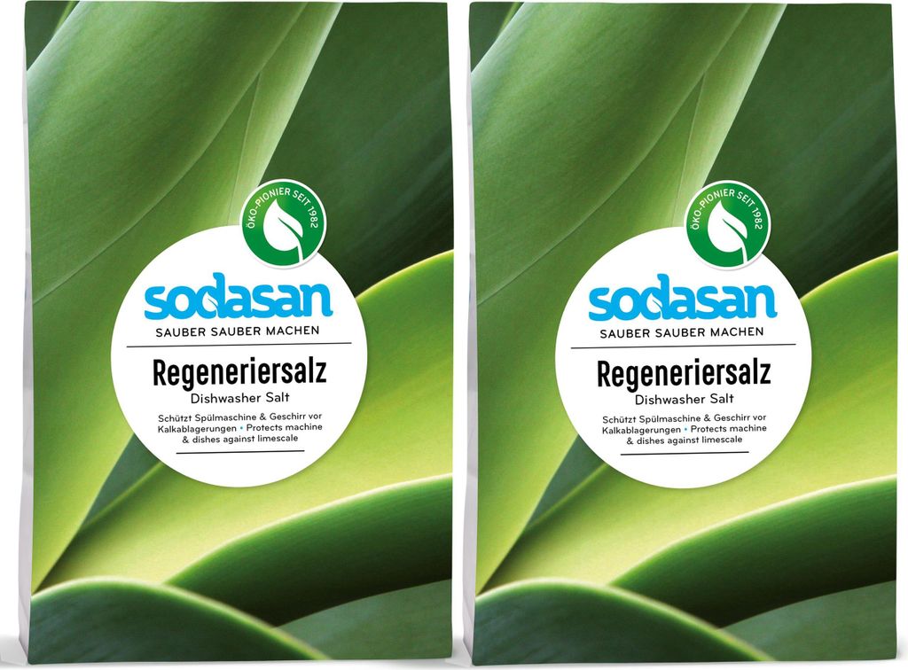 Sodasan Regeneriersalz 2kg schützt Spülmaschine & Geschirr vor Kalk (2er Pack)
