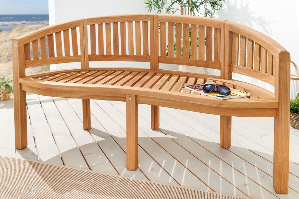 Massive Gartenbank EMPIRE TEAK 150cm natur Teakholz Produktbild 2