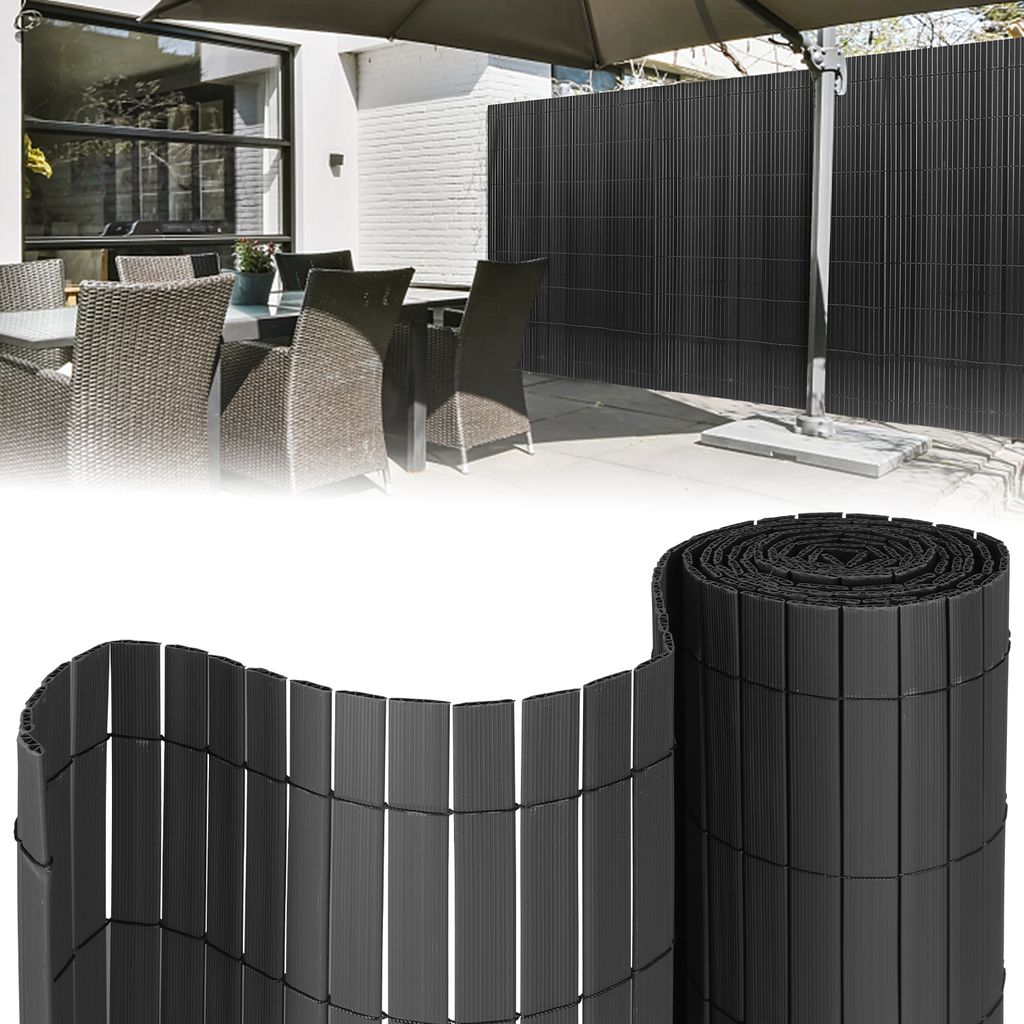 Clanmacy PVC Sichtschutzmatte, Sichtschutzzaun mit Kabelbindern, Wetterfest Sichtschutz Garten Balkon Terrasse Sichtschutzzaun, Interne W-Struktur ...