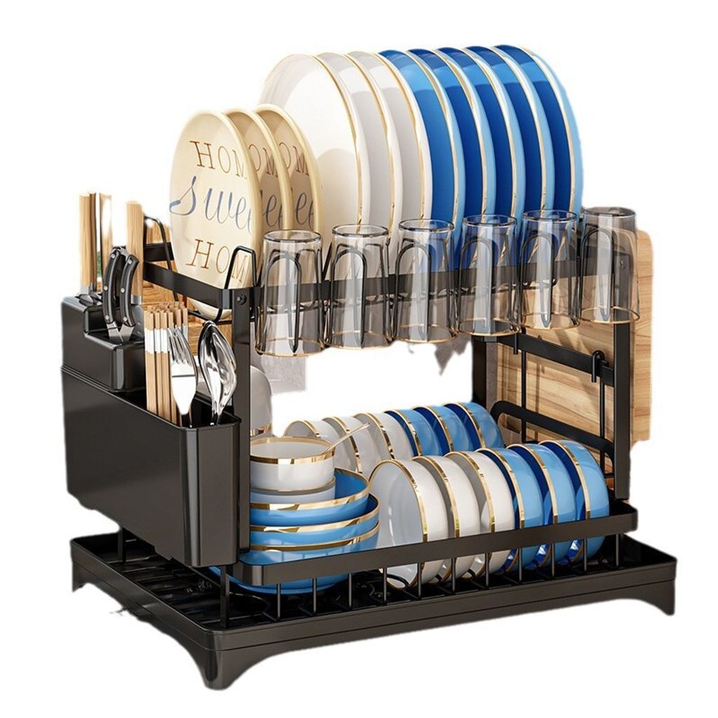 Geschirrabtropfgestell Abtropfgestell mit Auffangschale Abtropfgitter Geschirrkorb Dish Drying Rack Dish Drainer