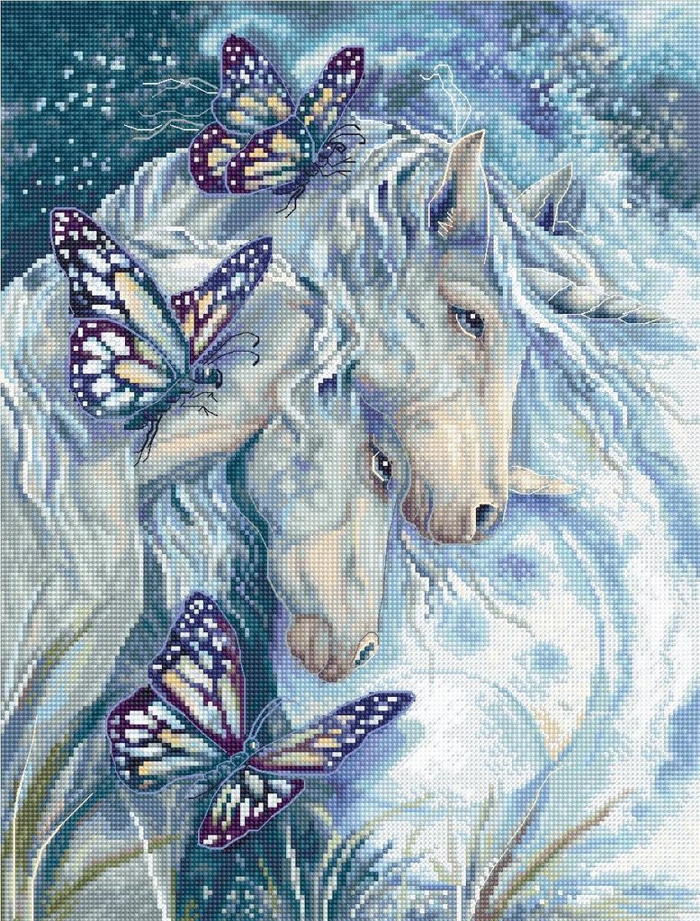 Letistitch Kreuzstich Set "Zusammen sind wir Magie"; Zählmuster, 32x24cm