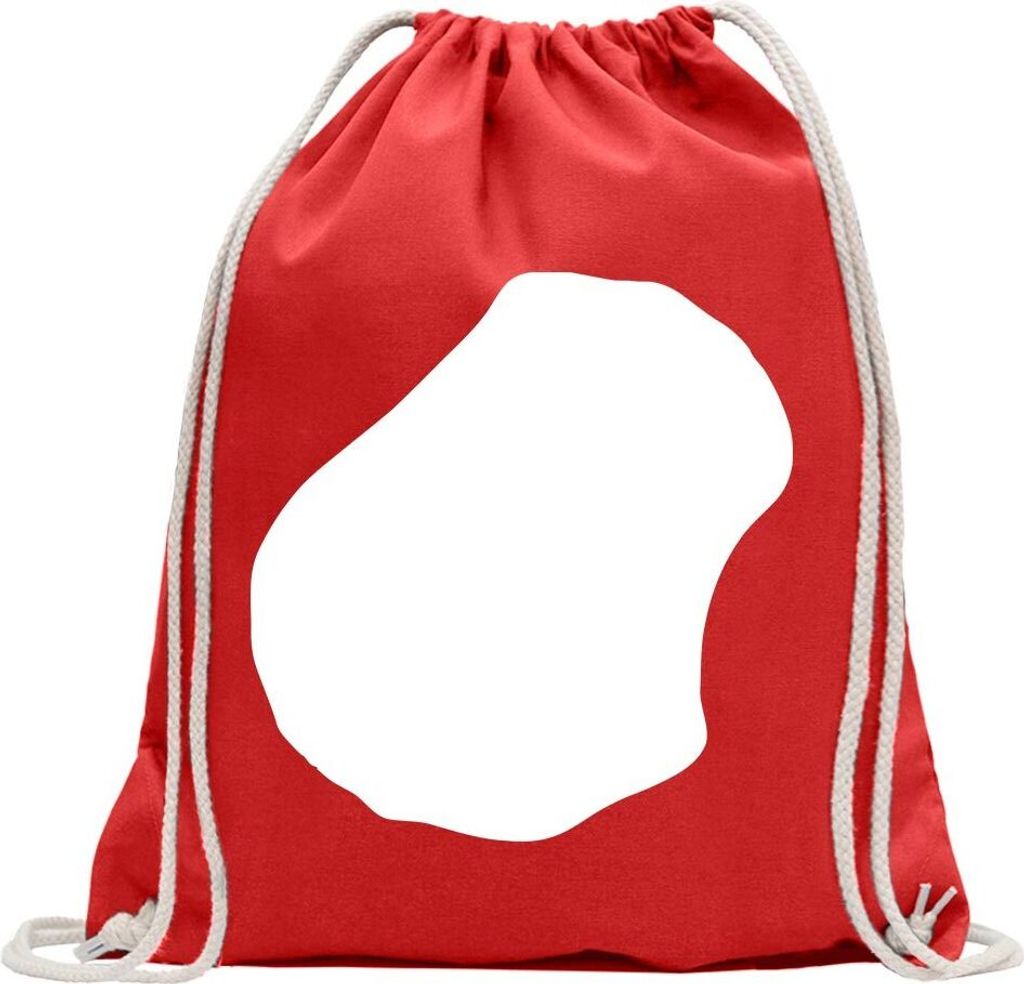 Kiwistar - Turnbeutel - rot - Nauru Umriss Kontur - Fun Rucksack Sport Beutel Gymsack Baumwolle mit Ziehgurt